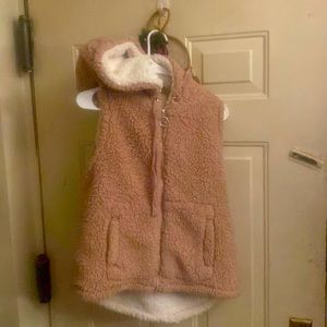 Pink faux fur vest